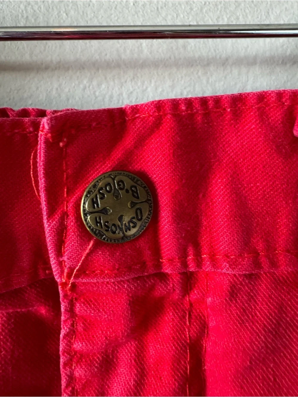 Vintage Osh Kosh‎ B’Gosh Paper Tag 100% Cotton Red Utility Pants 6 Years